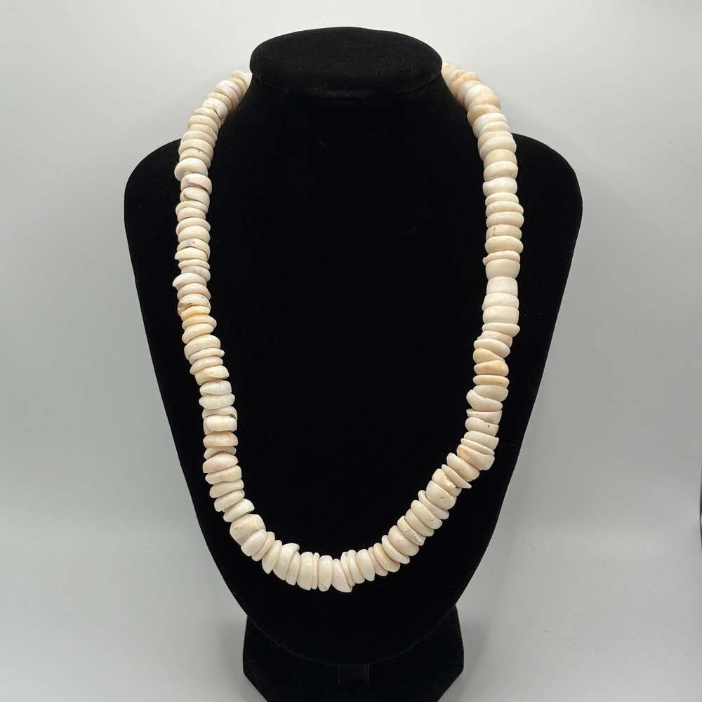 Vintage Shell Necklace 9" Ivory Colored Native American Style Natural Hawaiian - Picture 2 of 13